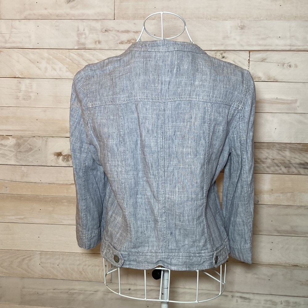 Loft Light Blue Lightweight Button Down Jacket - image 4
